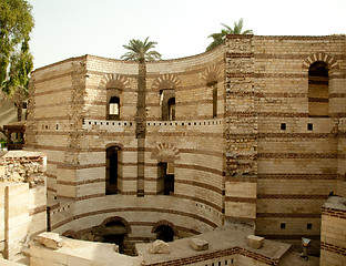 Image showing Old roman tower of Babylon in Coptic area of Cairo