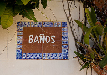 Image showing Banos sign in tiles