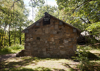 Image showing Stone cabin overlooking Shenandoah valley