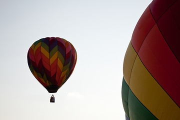 Image showing Hot air balloon rises into the sky