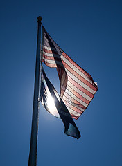 Image showing Backlit US Flag