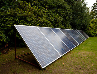 Image showing Solar panels in garden