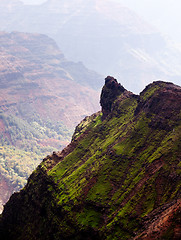 Image showing Backlit view down Waimea Canyon