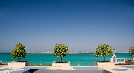 Image showing Promenade by sea in Abu Dhabi
