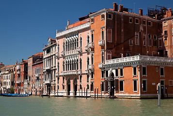 Image showing Orange buildings in Venice