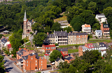 Image showing Aerial view Harpers Ferry national park