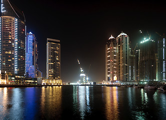 Image showing Marina in Dubai at night