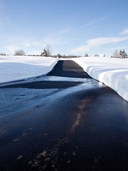 Image showing Empty drive cleared of snow