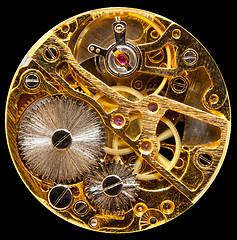 Image showing Interior of antique hand wown watch