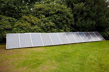 Image showing Solar panels in garden