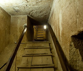 Image showing Interior passage to pyramid in Cairo