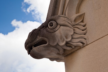 Image showing Carved gargoyle on church