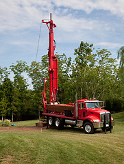 Image showing Drilling well in yard