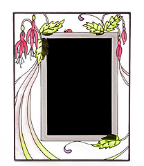 Image showing Ornate stained glass picture frame