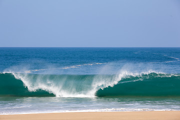 Image showing Waves over beach on Lumahai