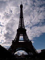 Image showing Silhouette of Eiffel Tower