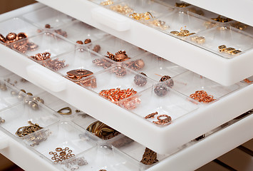 Image showing Drawers of jewelery findings