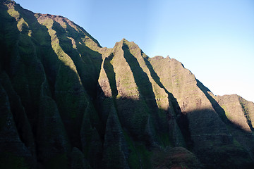 Image showing Wrinkled cliff face on Na Pali coast in Kauai