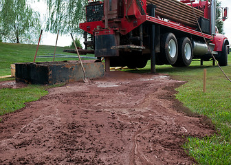 Image showing Drilling well in yard