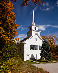 Image showing Vermont Church in Fall