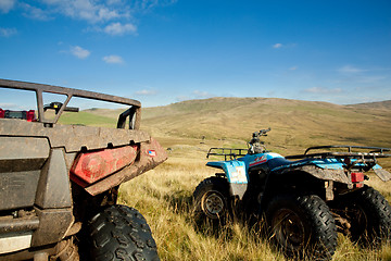 Image showing ATV quad bikes on Snowdonia mountain