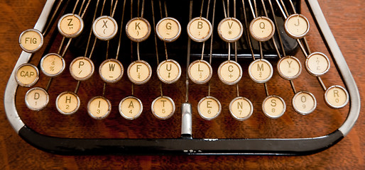 Image showing Antique pre-QWERTY typewriter