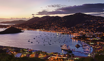 Image showing Town of Charlotte Amalie and  Harbor