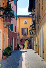 Image showing Narrow street in Gardone