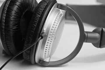 Image showing Closeup of a stereo headphone