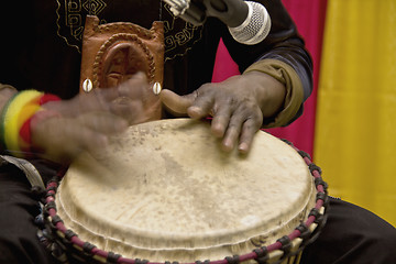 Image showing Beating the drum