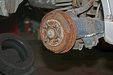 Image showing Rusty brake disc.