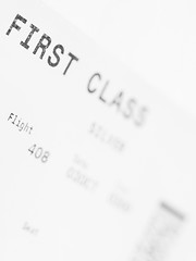 Image showing Airplane first class ticket