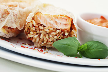 Image showing salmon with rice