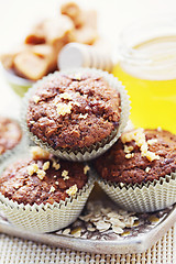 Image showing muffins with banana and toffee