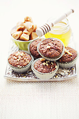 Image showing muffins with banana and toffee