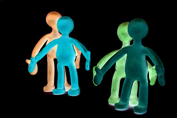 Image showing Plasticine puppets pair standing near each other