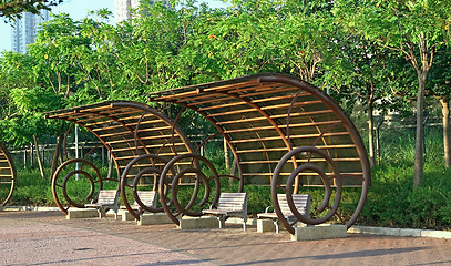 Image showing bench in park , city