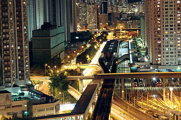 Image showing Hong Kong downtown at night 