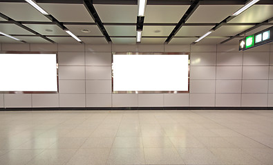 Image showing advertisement blank in a modern building 