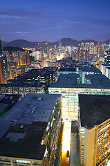 Image showing hongkong urban area in sunset moment