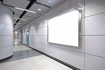 Image showing advertisement blank in a modern building 