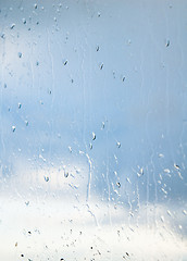 Image showing Drops of a rain on glass