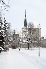 Image showing View of an old city in Tallinn. Estonia