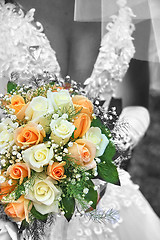 Image showing Bride with her bouquet