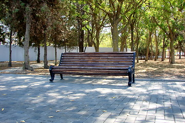 Image showing Wooden Bench In Park