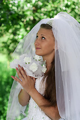 Image showing Bride with bouquet