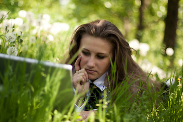 Image showing girl with laptop