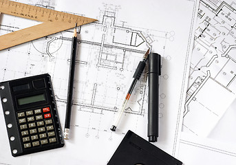 Image showing Construction blueprints