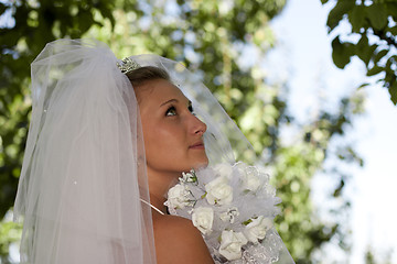 Image showing Bride with bouquet