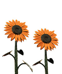 Image showing metal sunflowers